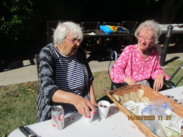 Elderly residents cultivate joy Planting winter flowers and plants at Victoria Grand Care Home